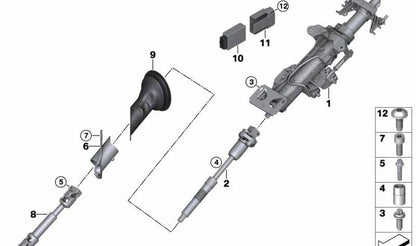 Colonna di gestione inferiore OEM 32306774110 per BMW E70, E71, E72, F15, F16, F85, F86. BMW originale.