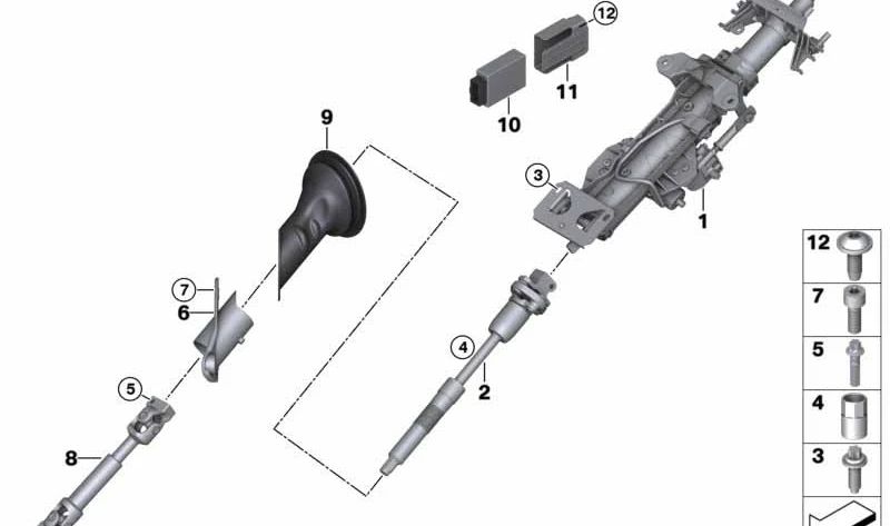 Vis ASA pour BMW E81, E82, E87, E87N Series 1, E90, E91, E92, E93 Series 3, E70, F15 X5, E71, F16 X6, E89 Z4 (OEM 32306762999). BMW d'origine.