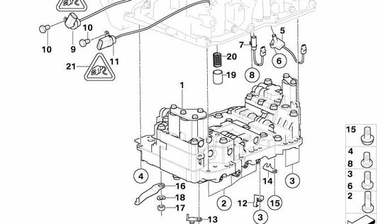 Mecanismo de mando OEM 24347551103 para MINI Cooper S R53, Cabrio R52... y más. Original MINI.