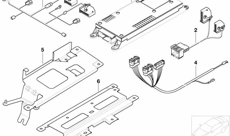 Soporte para módulo transmisor/receptor OEM 84136908459 para BMW E39. Pieza original BMW.