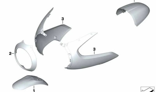 Cubierta de faros LIGHT-WHITE OEM 46638560228 para BMW Motorrad R nineT Racer (2016-2019). Original BMW Motorrad.