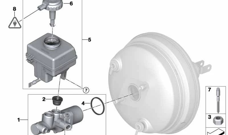 Tapón OEM 34316797475 para BMW F07, F10, F11, F06, F12, F13, F01, F02, F25, F26, F15. Compatible con depósitos de líquido de frenos. Original BMW.