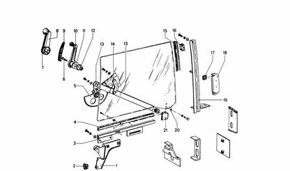 Elevalunas delantero derecho OEM 51321801136 para BMW E30. Original BMW.