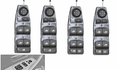 Interruttore elettrico elettrico eseguito OEM 61319362112 per BMW F30, F80. BMW originale.