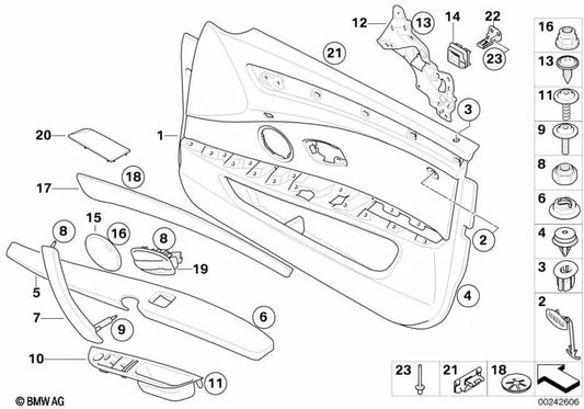 Richtiger innerer Türgriff für BMW E60N, E61N (OEM 51416983746). Original BMW