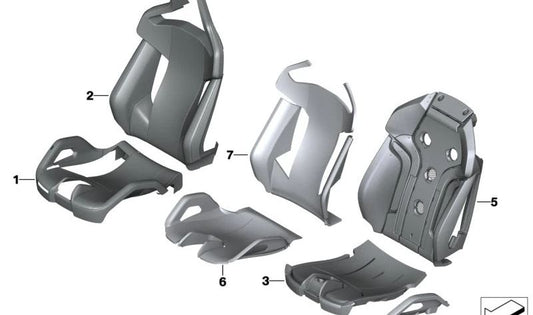 Backup Cover Leather Sports Seat pour BMW 8 F91 Series, F92, F93 (OEM 5210988266). BMW d'origine