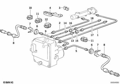 Tubería revestida de goma para BMW Serie 5 E34 (OEM 34321162345). Original BMW.