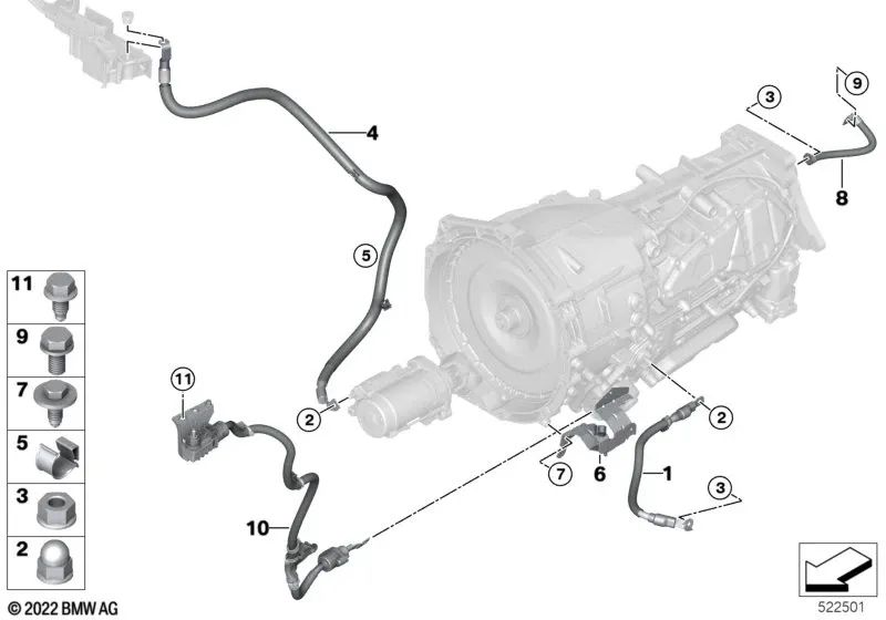 Linha de suprimento para BMW X5 G05N, X6 G06N, X7 G07N (OEM 1242987664). BMW original