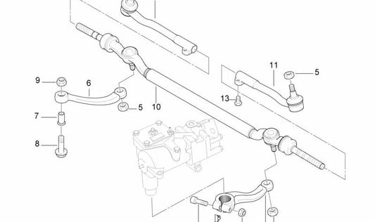 Barra de dirección central OEM 32211096058 para BMW E38. Compatible con modelos con volante a la derecha (RHD). Repuesto original BMW.