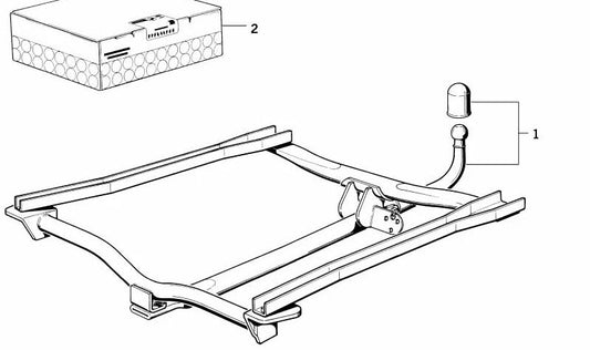 Enganche de remolque desmontable OEM 71601246511 para BMW E23. Original BMW.