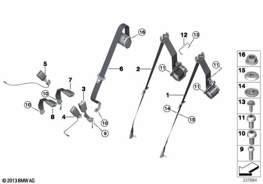 Alça traseira esquerda para BMW X5 F15, F85 (OEM 72117395075). BMW original