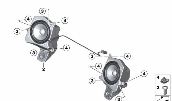 Altavoz derecho OEM 65137682072 para BMW Motorrad R1200RT, R900RT. Original BMW Motorrad.