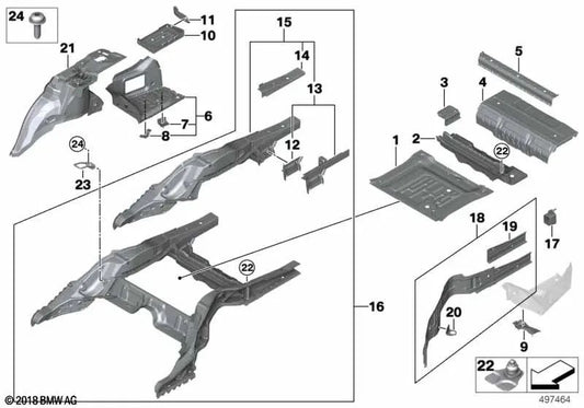 Bodet de la Fraternité pour BMW G11, G11n, G12, G12N (OEM 41007413075). BMW d'origine.
