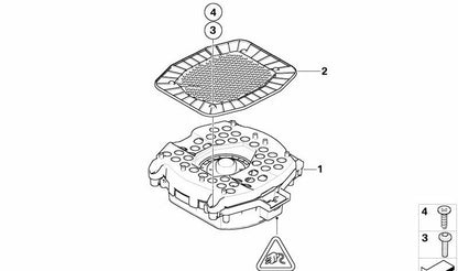 Altavoz central graves OEM 65137842196 para BMW E71, E72. Parte del sistema de sonido Individual Audio. Original BMW.