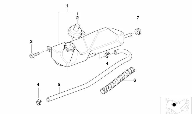 Depósito de compensación OEM 17117659978 para motos BMW F 650 GS (2000-2003), F 650 CS (2000-2005). Original BMW Motorrad.