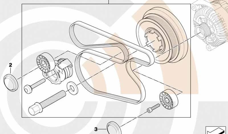 Kit de réparation complet du système de ceinture OEM 11282365967 pour BMW E87, E90, E91. BMW d'origine.