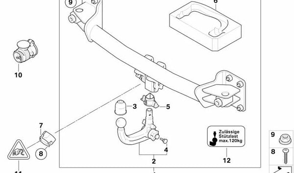 Bandeja reposacabezas OEM 71606775791 para BMW X6 (E71). Original BMW