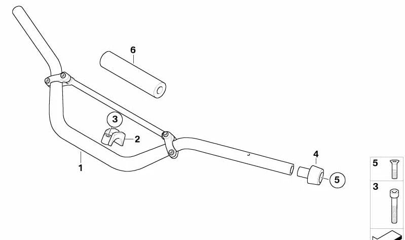 Cubierta tubo transversal negra/blanca OEM 46637696173 para motos BMW R1200GS, R1200GS Adventure. Original BMW Motorrad.