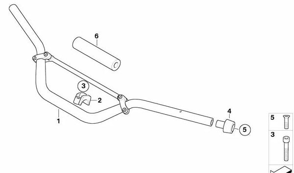 Cubierta tubo transversal negra/blanca OEM 46637696173 para motos BMW R1200GS, R1200GS Adventure. Original BMW Motorrad.