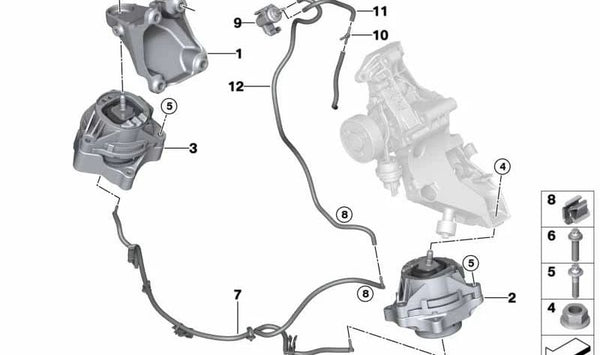Tubo de vacío OEM 22116865449 para BMW F20, F21, F22, F23, F30, F31, F34, F35, F32, F33, F36. Original BMW.