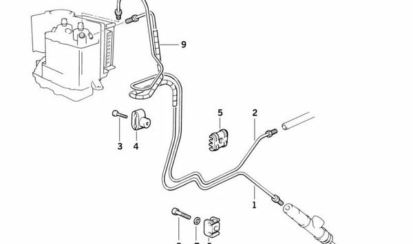Tubería de freno trasera ABS OEM 34322314815 para motos BMW R 1100 GS, R 850 GS, R 1100 R, R 850 R. Original BMW Motorrad.