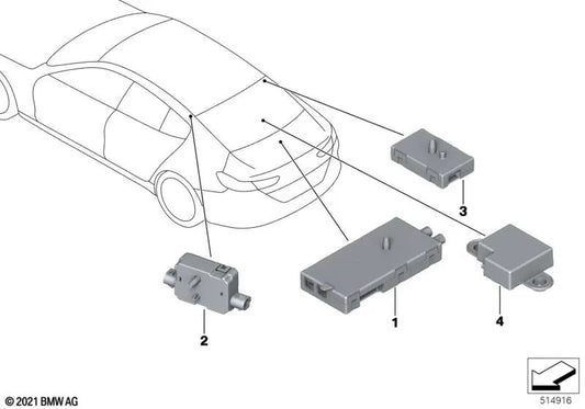 Amplificador de antena para BMW Série 8 F93, G16 (OEM 65205A67751). BMW originais.