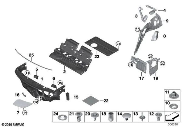 Insonorización pasarruedas maletero derecho OEM 51487272388 para BMW i3 (I01, I01 LCI). Original BMW.