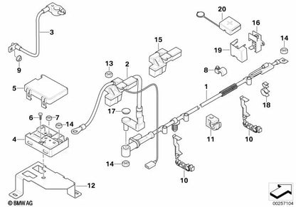 Cubierta punto de apoyo B+ para BMW Serie 3 E46, X3 E83, E83N, Z4 E85, E86, MINI R50, R52, R53 (OEM 61138387547). Original BMW