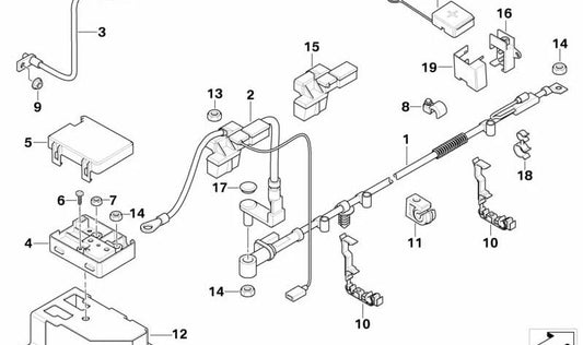 Soporte para cables OEM 61136916499 para BMW Z4 E85, E86, E89. Original BMW.