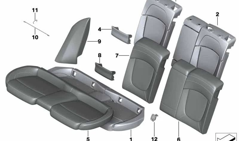 Funda apoyabrazos izquierda OEM 52207392971 para MINI Clubman F54, F54 LCI. Original MINI.