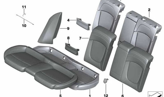 Funda apoyabrazos izquierda OEM 52207392971 para MINI Clubman F54, F54 LCI. Original MINI.