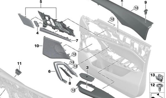 Left Door Brüstung for BMW U11, U10 (OEM 51415A6EC81). Genuine BMW