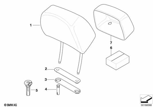 Leather headrest for BMW E60, E60N, E61, E61N (OEM 52107058552). Original BMW