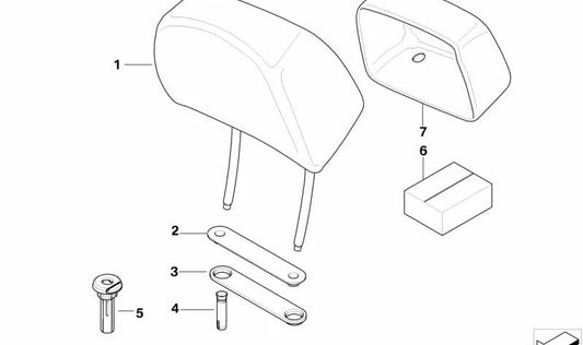 Reposacabezas multifunción OEM 52107114423 para BMW Serie 5 E60, E61. Original BMW.