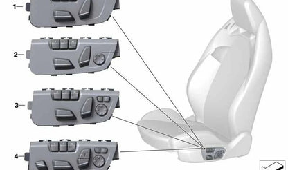 Botón de ajuste eléctrico del asiento con memoria OEM 61319359833 para BMW F20, F21, F22, F23, F30, F31, F34, F32, F33, F36, F45, F46, F48, F49, F39, F25, F26. Original BMW.