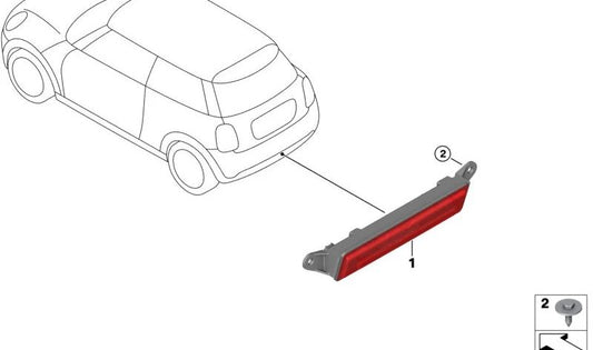 Luz trasera antiniebla OEM 63249852909 para MINI F55 LCI, F56 LCI, Cabrio F57 LCI. Original MINI.