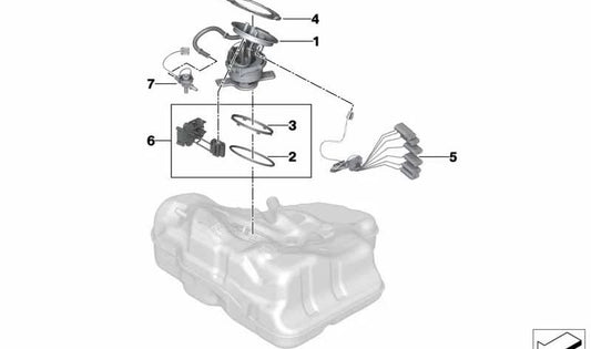 BMW -Pumpeneinheit 5 F18N -Serie (OEM 16117373560). Original BMW.