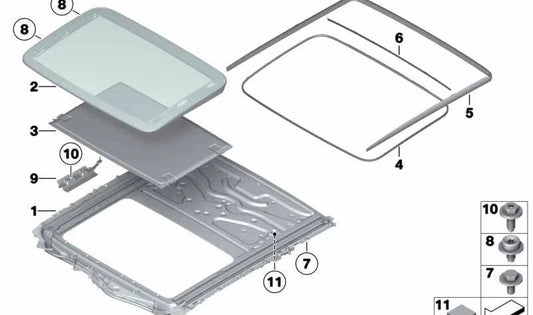 OEM 54107209280 Crystal Benil per BMW F18. BMW originale.
