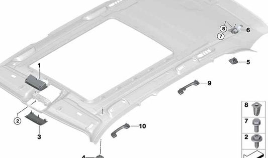 Manico posteriore destro per BMW 5 F10 Series, F11, F18, X5 F15 (OEM 51167300416). BMW originale
