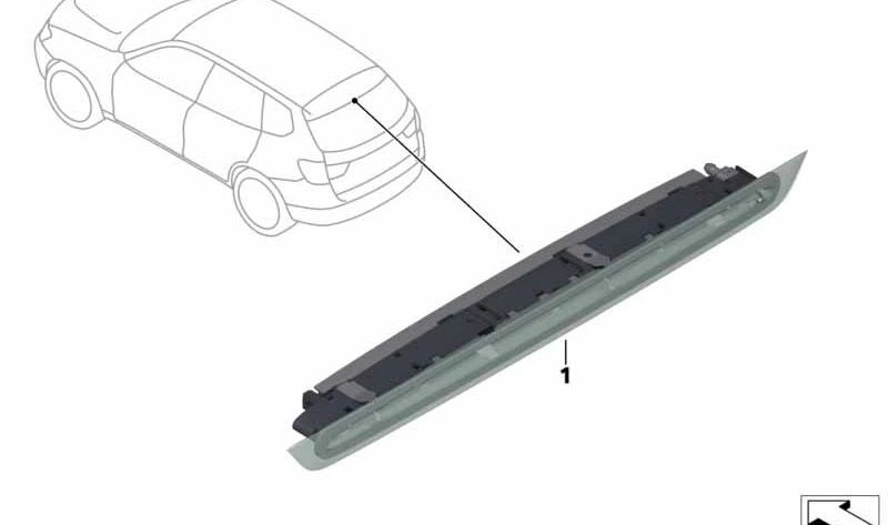 Tercera luz de freno OEM 63257217304 para BMW X3 F25 {sDrive18d, sDrive20i}. Original BMW.