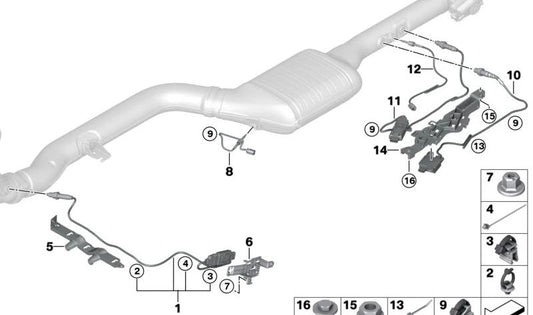 Sensor de temperatura de gases OEM 13628476481 para BMW X3 G01/G01N/G45, X4 G02/G02N, X5 G05/G05N, X6 G06/G06N, X7 G07/G07N. Original BMW.