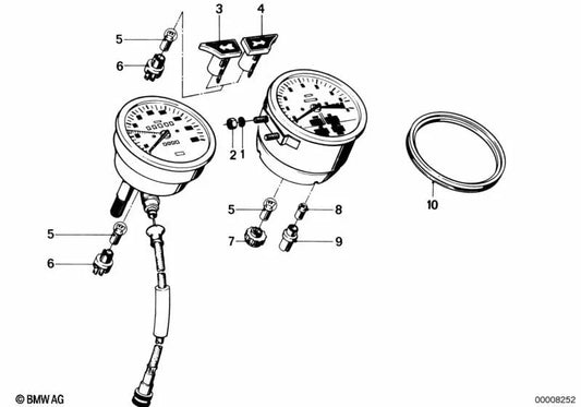 Reloj indicador OEM 62111244250 para BMW R45, R65, R65LS (1978-1985). Original BMW Motorrad.