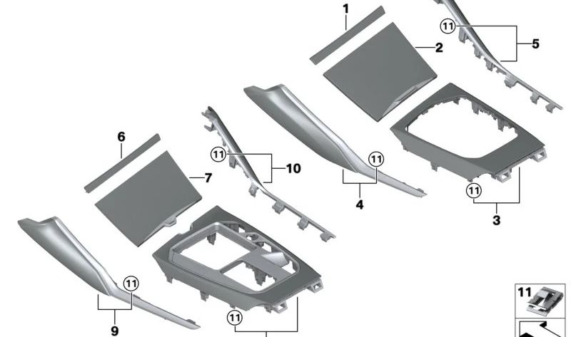 Miko Passagierabdeckung Chrom Akzent für BMW G80, G22, G23, G26, G82, G83 (OEM 51169502525). Original BMW