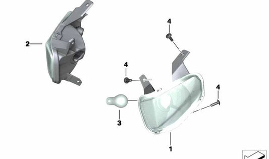 Indicador de dirección delantero izquierdo OEM 63138556871 para motos BMW C 600 Sport, C 650 Sport. Original BMW Motorrad.