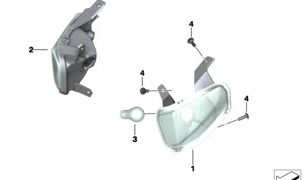 Indicador de dirección delantero derecho OEM 63138556872 para BMW Motorrad C 600 Sport, C 650 Sport. Original BMW Motorrad.