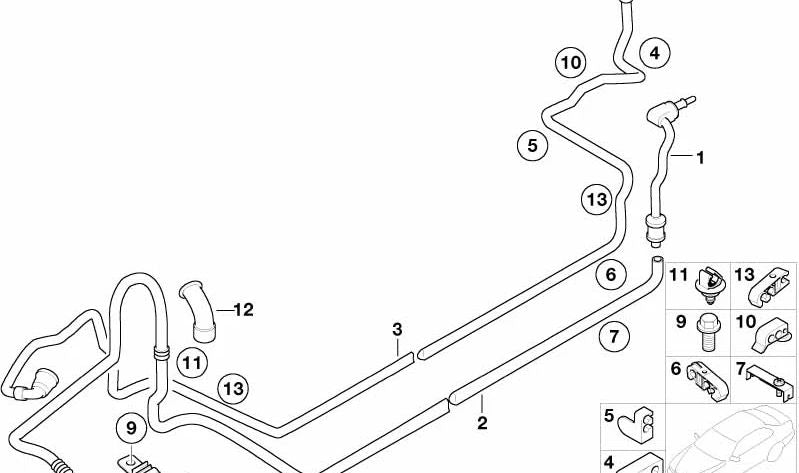 Tubería del aire de barrido OEM 16126756921 para MINI R50, R53. Original MINI.