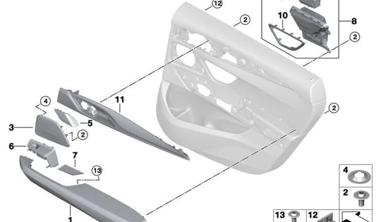 Rejilla altavoz agudos derecha OEM 65139350986 para BMW F90, F90N, G30, G30N, G31, G31N, G38, G38N, G32, G32N. Original BMW.