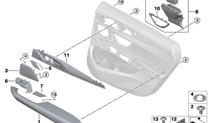 Moldura puerta derecha OEM 51429460270 para BMW Serie 6 G32 GT, G32 GT LCI. Original BMW.
