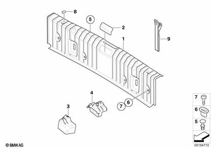 Couverture de chargement pour la série BMW 3 E90, E90N (OEM 51477059258). BMW d'origine