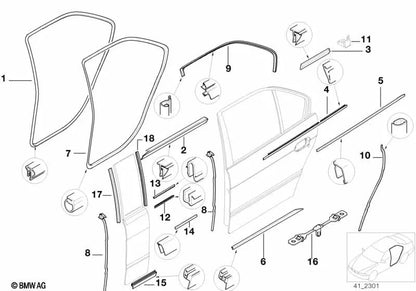 Retor de brustleiste à droite pour BMW E39 (OEM 51222427418). BMW d'origine